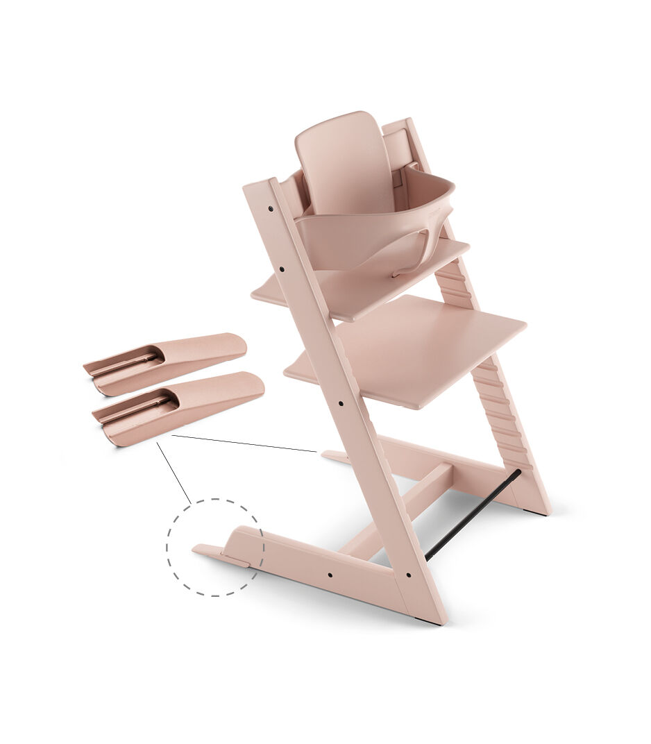 Tripp Trapp® Chair Serene Pink, Beech, with Baby Set.